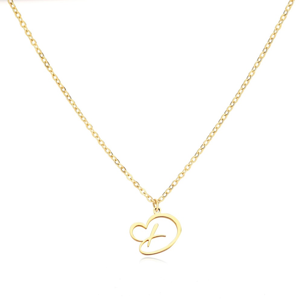 Personalized Initial Heart Necklace - Gold Elegance & Style