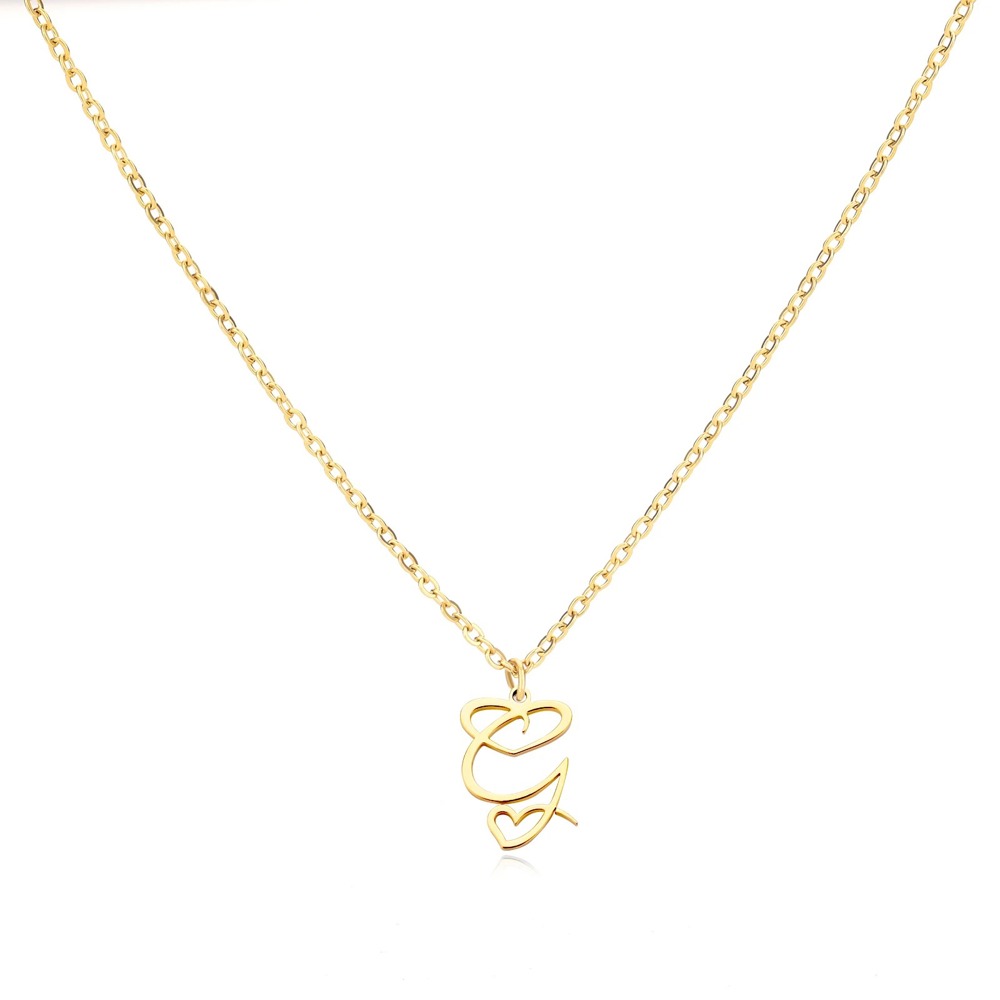 Personalized Initial Heart Necklace - Gold Elegance & Style