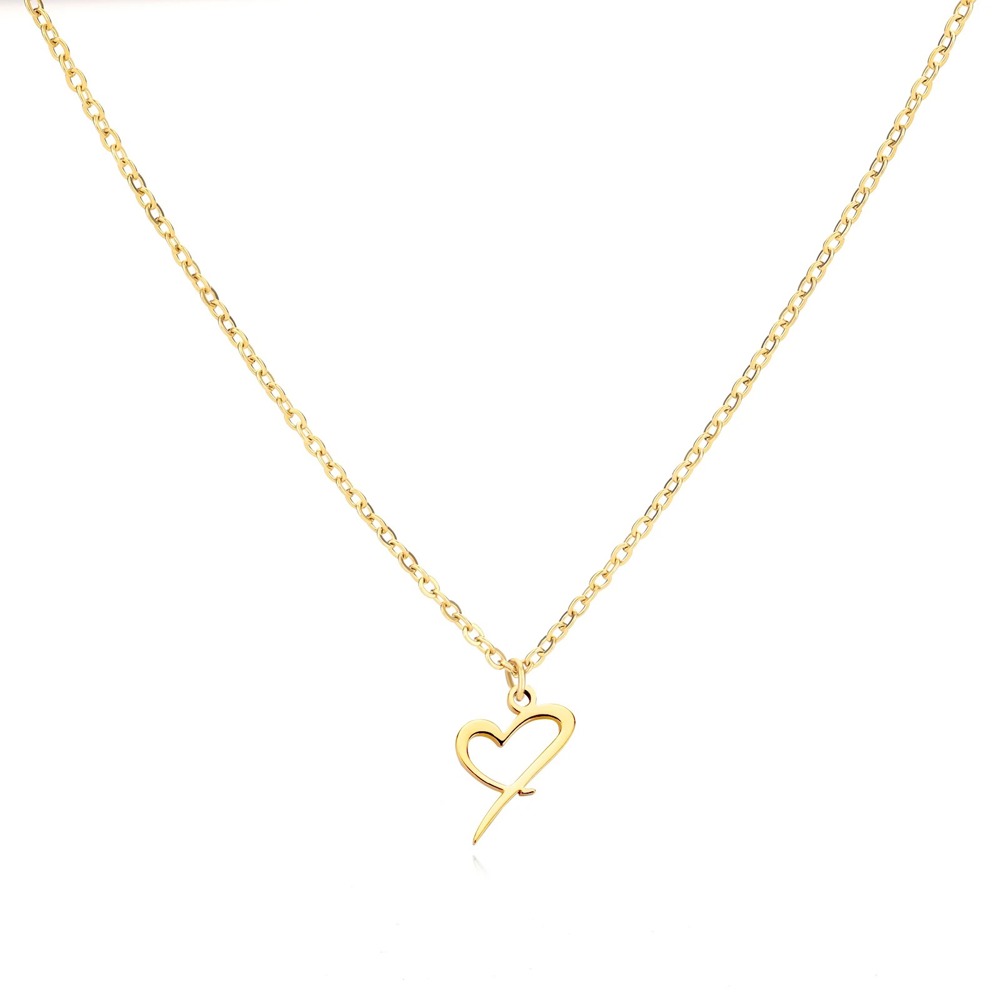 Personalized Initial Heart Necklace - Gold Elegance & Style