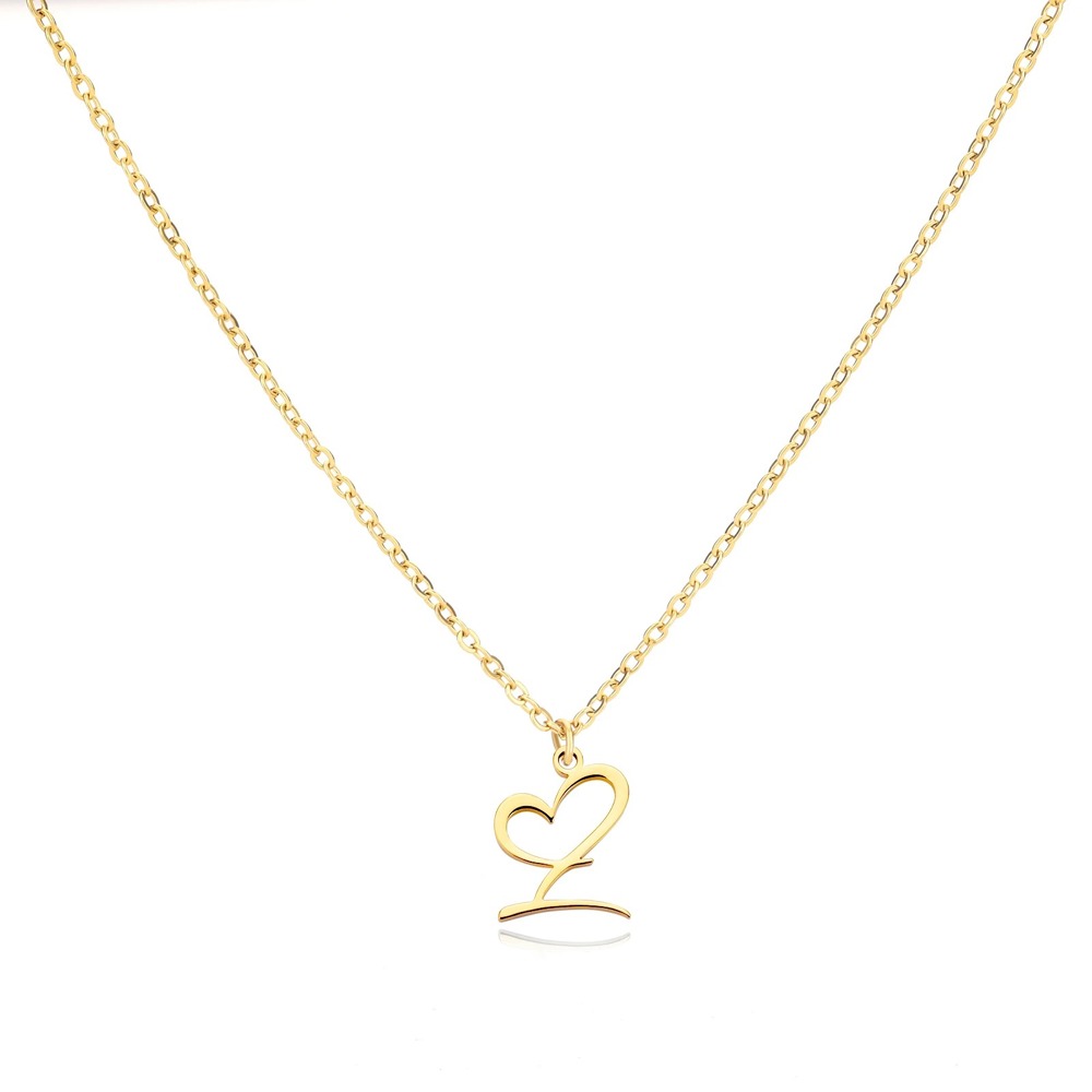 Personalized Initial Heart Necklace - Gold Elegance & Style