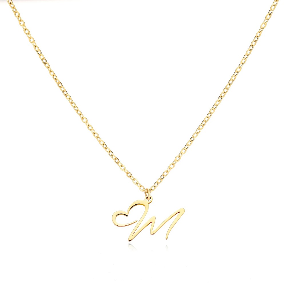 Personalized Initial Heart Necklace - Gold Elegance & Style