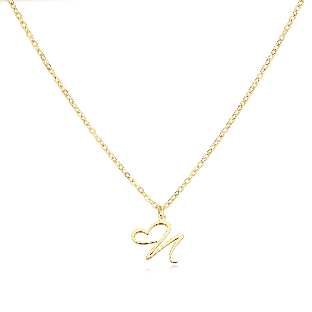 Personalized Initial Heart Necklace - Gold Elegance & Style