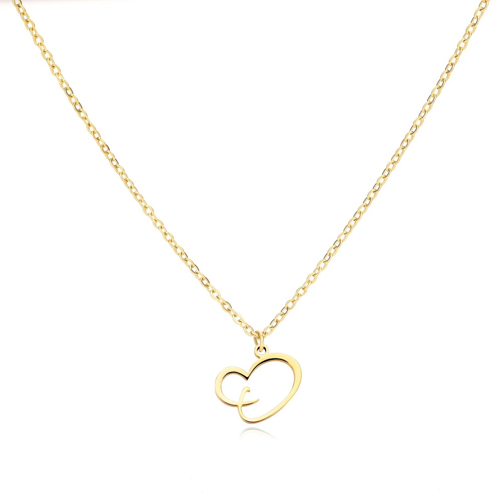 Personalized Initial Heart Necklace - Gold Elegance & Style