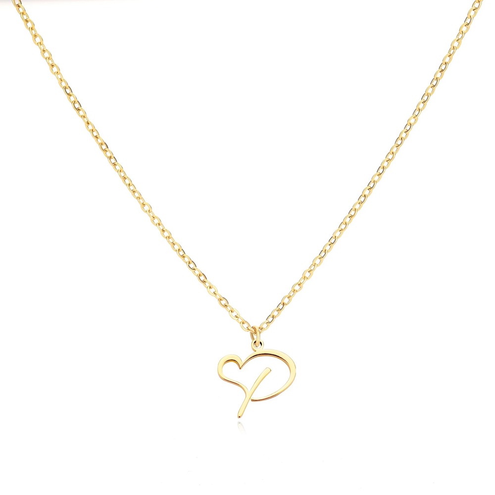 Personalized Initial Heart Necklace - Gold Elegance & Style