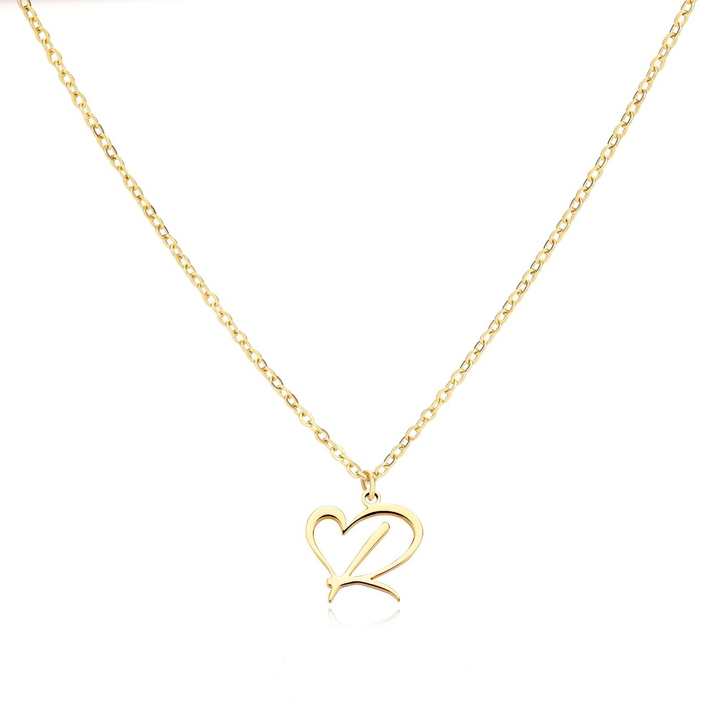 Personalized Initial Heart Necklace - Gold Elegance & Style