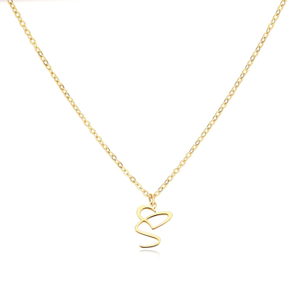 Personalized Initial Heart Necklace - Gold Elegance & Style