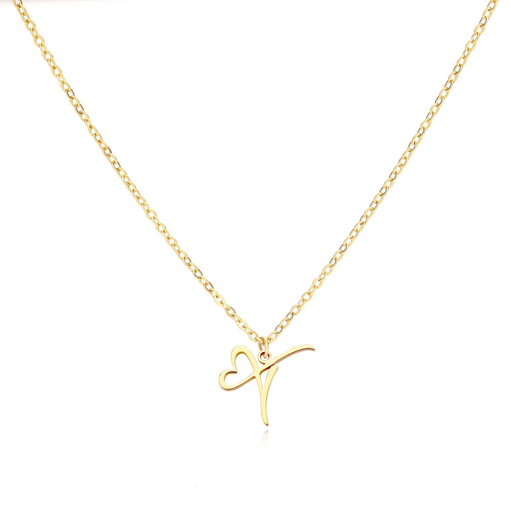 Personalized Initial Heart Necklace - Gold Elegance & Style