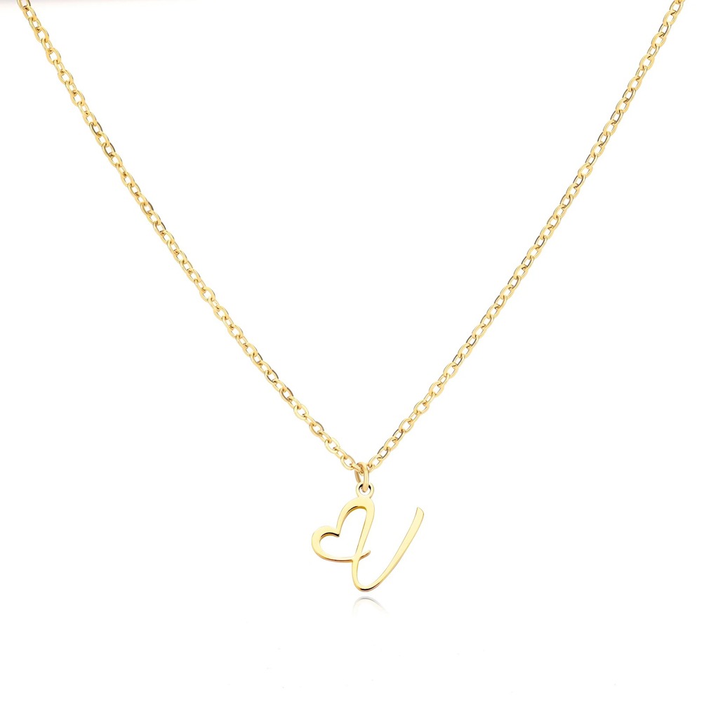 Personalized Initial Heart Necklace - Gold Elegance & Style