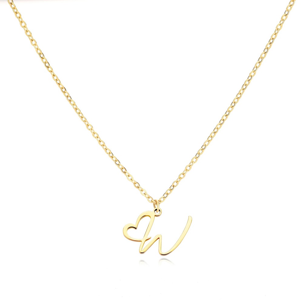 Personalized Initial Heart Necklace - Gold Elegance & Style