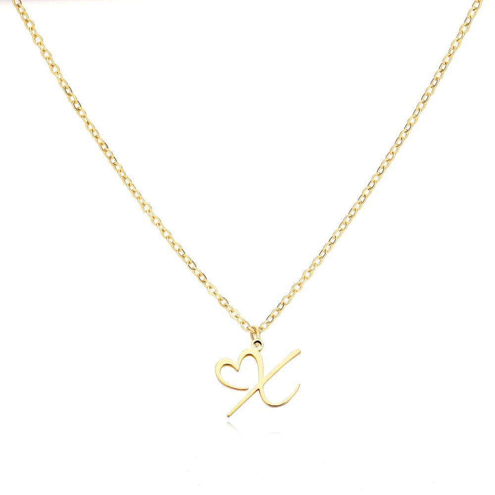 Personalized Initial Heart Necklace - Gold Elegance & Style