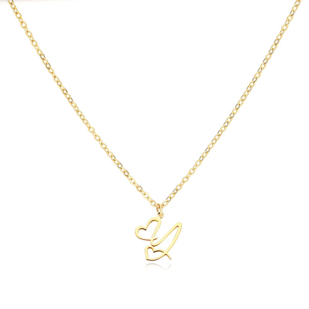 Personalized Initial Heart Necklace - Gold Elegance & Style