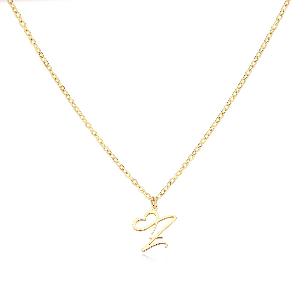 Personalized Initial Heart Necklace - Gold Elegance & Style