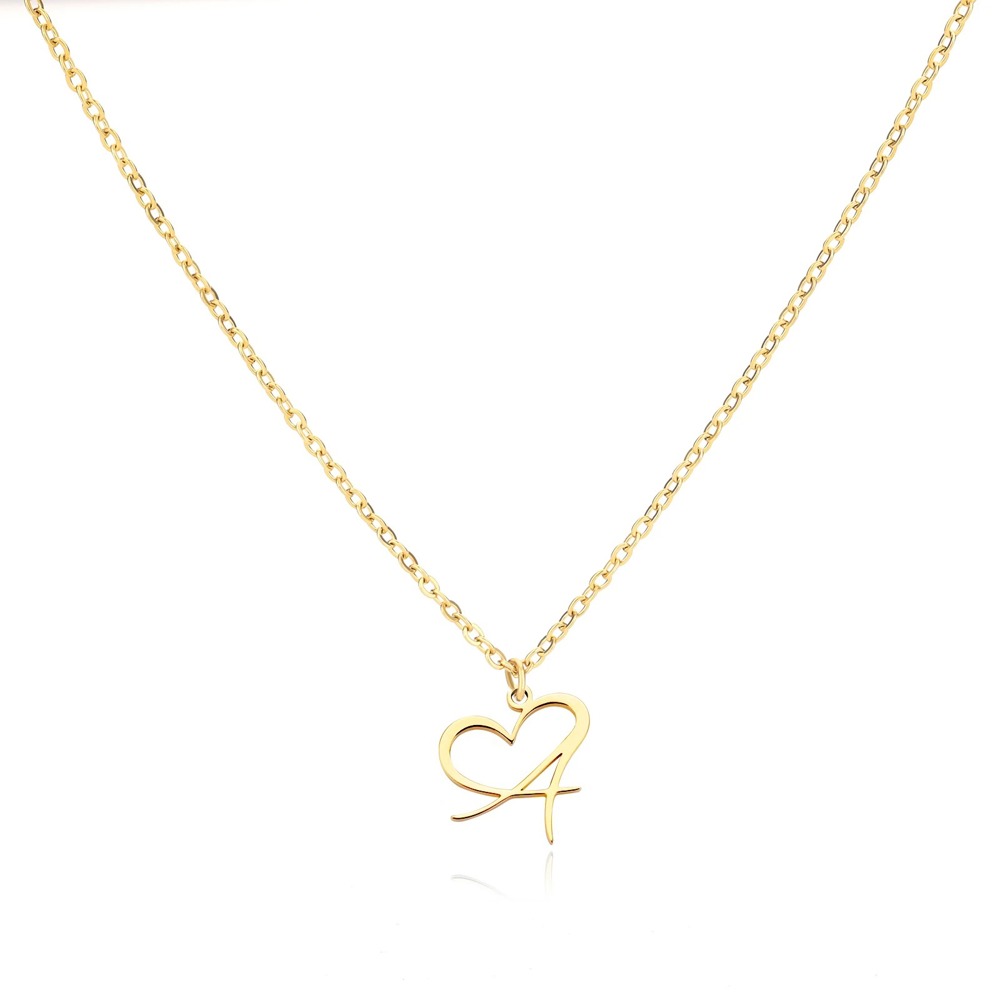 Personalized Initial Heart Necklace - Gold Elegance & Style