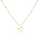 A Personalized Initial Heart Necklace - Gold Elegance & Style