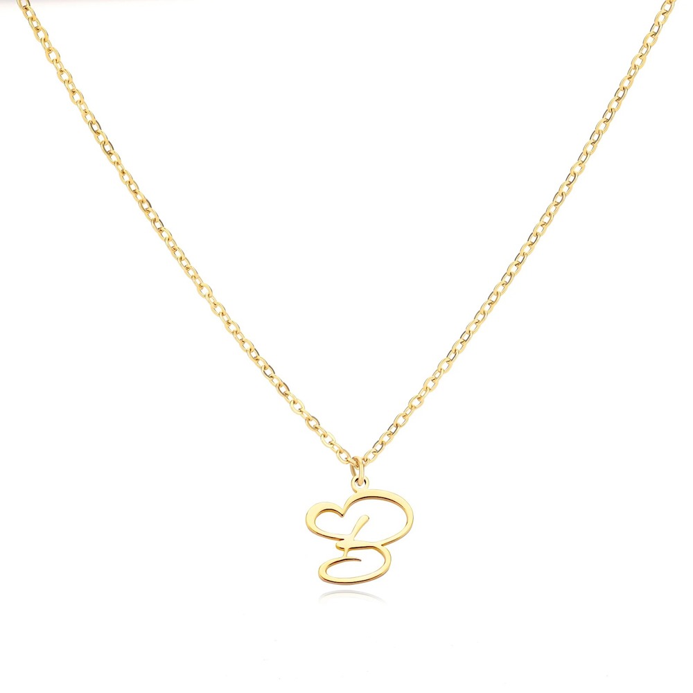 Personalized Initial Heart Necklace - Gold Elegance & Style