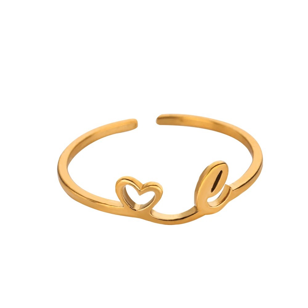 Exquisite Initial Heart Ring - Premium & Effortless Style