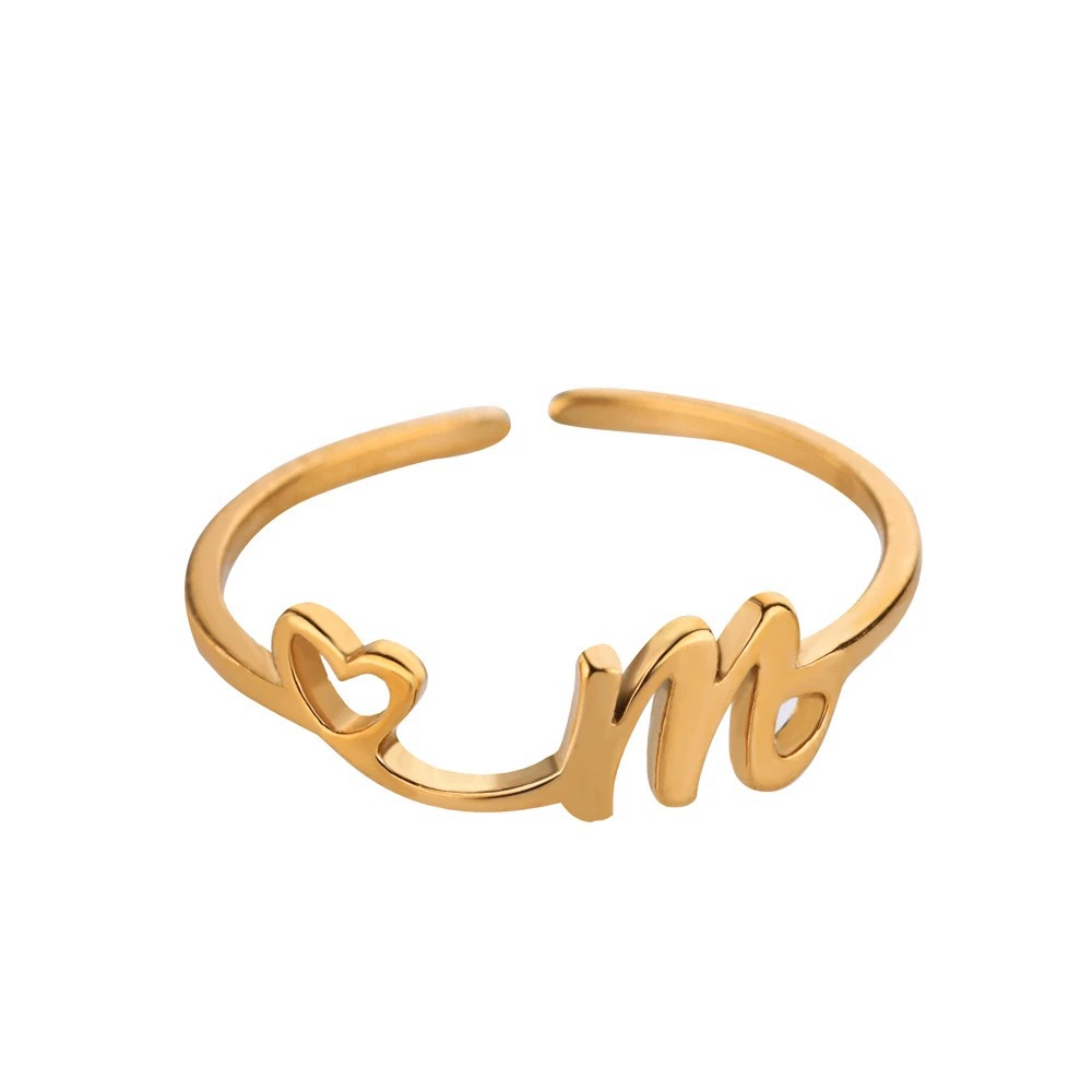 Exquisite Initial Heart Ring - Premium & Effortless Style