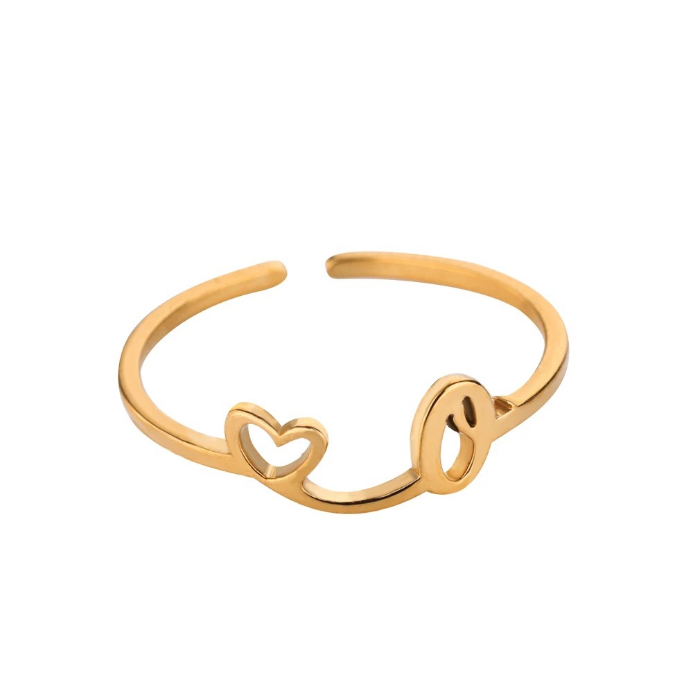 Exquisite Initial Heart Ring - Premium & Effortless Style