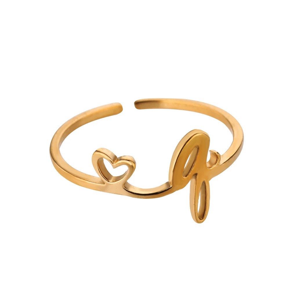 Exquisite Initial Heart Ring - Premium & Effortless Style