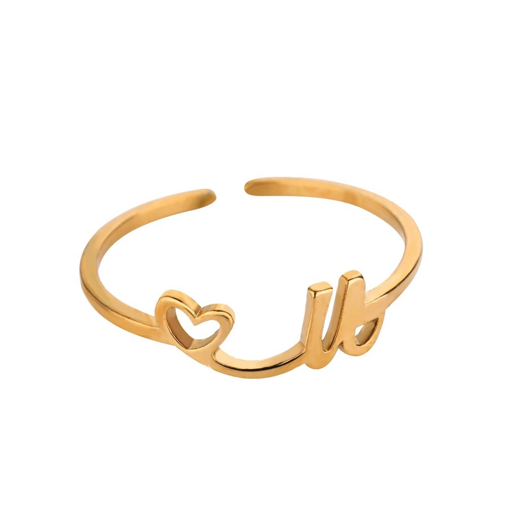 Exquisite Initial Heart Ring - Premium & Effortless Style