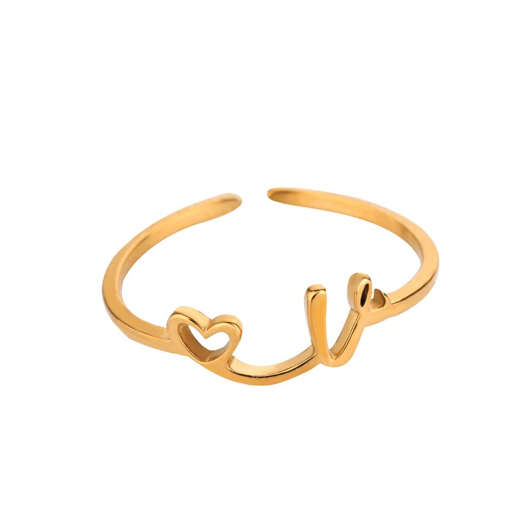 Exquisite Initial Heart Ring - Premium & Effortless Style