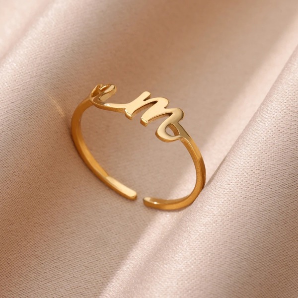 Exquisite Initial Heart Ring - Premium & Effortless Style