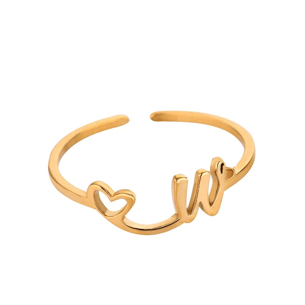 Exquisite Initial Heart Ring - Premium & Effortless Style