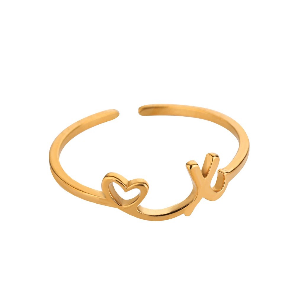 Exquisite Initial Heart Ring - Premium & Effortless Style