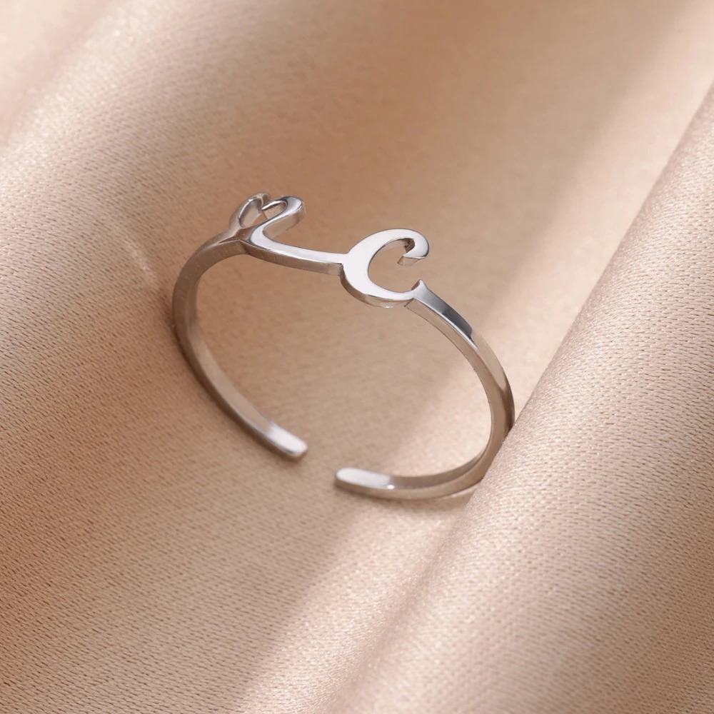 Exquisite Initial Heart Ring - Premium & Effortless Style