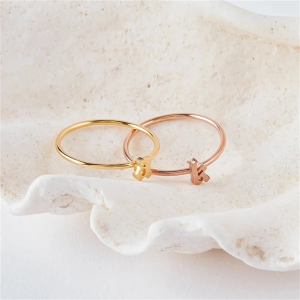 Personalized Initial Ring - Exquisite Gold Plated Style