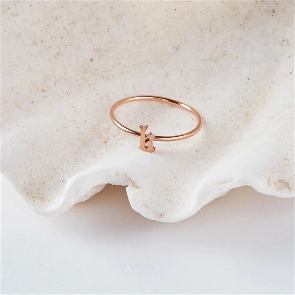 Personalized Initial Ring - Exquisite Gold Plated Style