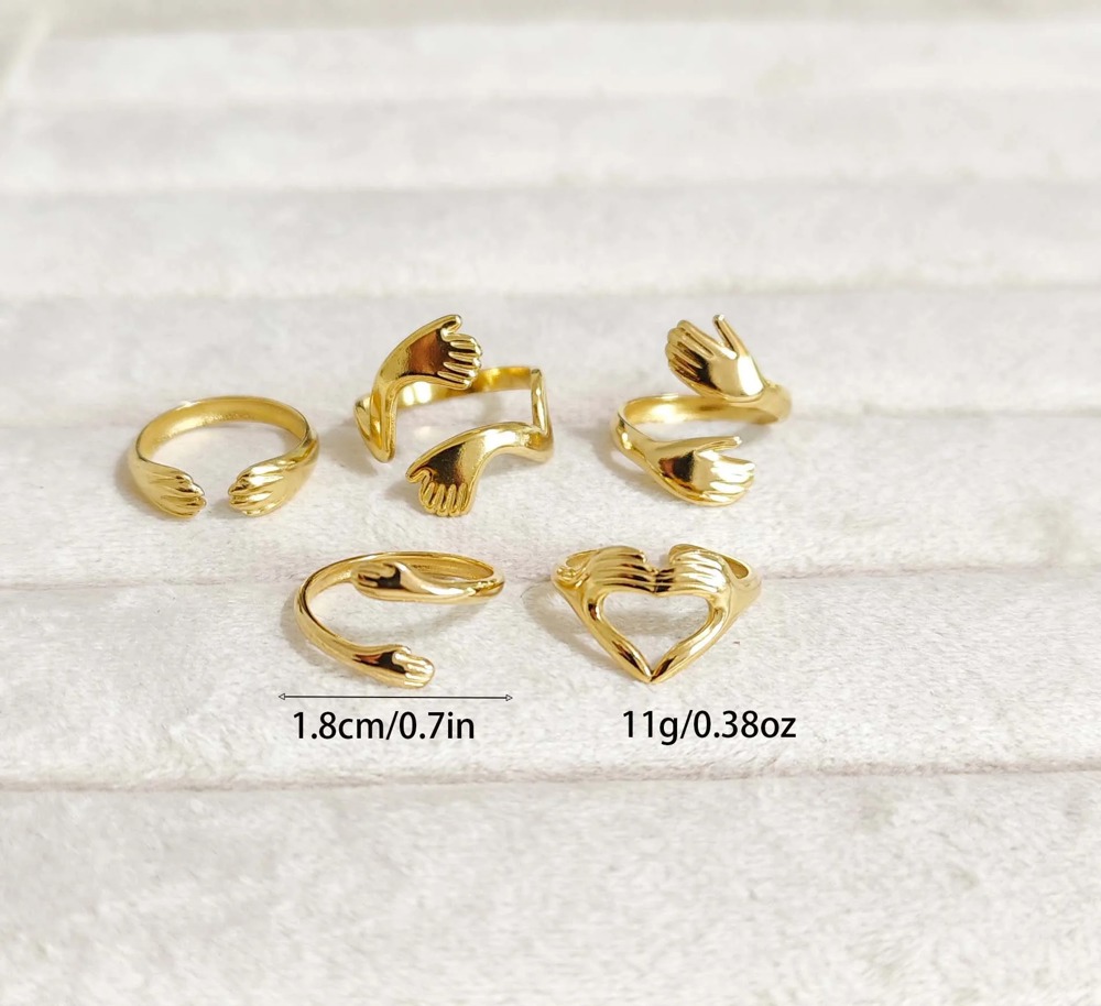 Love Hug Couple Rings - Chic, Adjustable & Durable