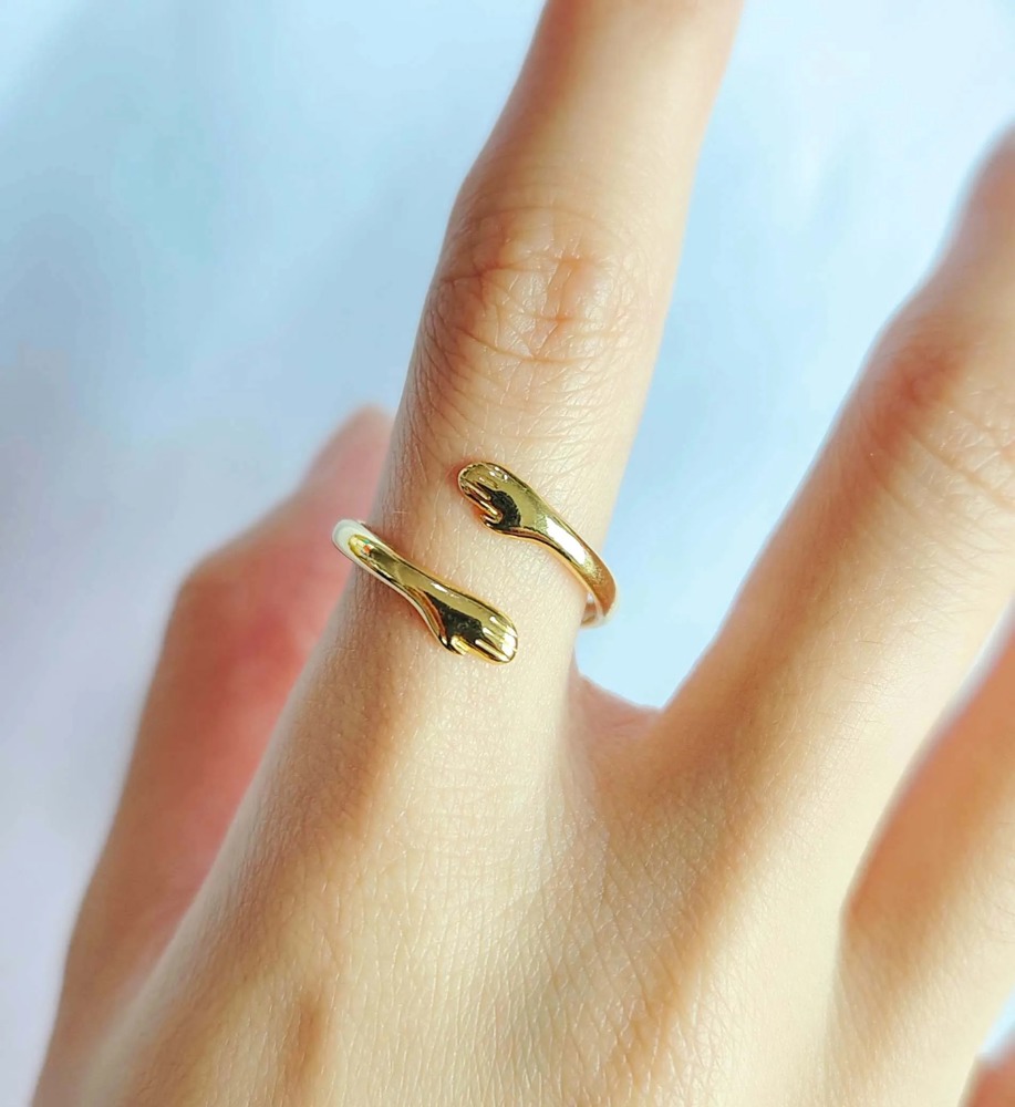 Love Hug Couple Rings - Chic, Adjustable & Durable