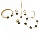 Black Elegant Clover Jewelry Set - Premium Stainless Steel