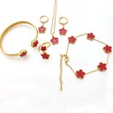 Red Elegant Clover Jewelry Set - Premium Stainless Steel