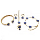 Dark Blue Elegant Clover Jewelry Set - Premium Stainless Steel