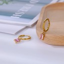 Pink Trendy Zircon Hoop Earrings - Vintage Chic Style