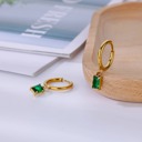 Green Trendy Zircon Hoop Earrings - Vintage Chic Style