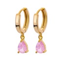 Pink Delicate Green Zircon Drop Earrings - Elegant & Trendy