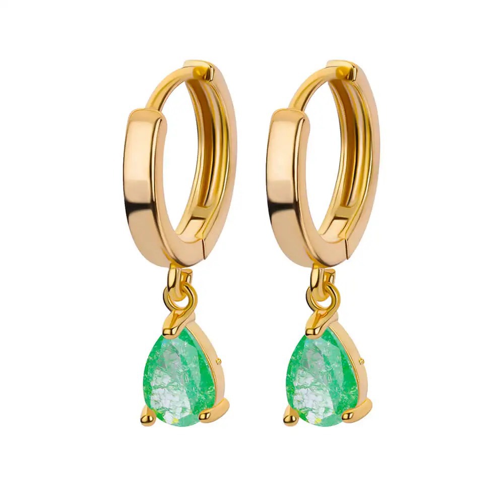 Delicate Green Zircon Drop Earrings - Elegant & Trendy