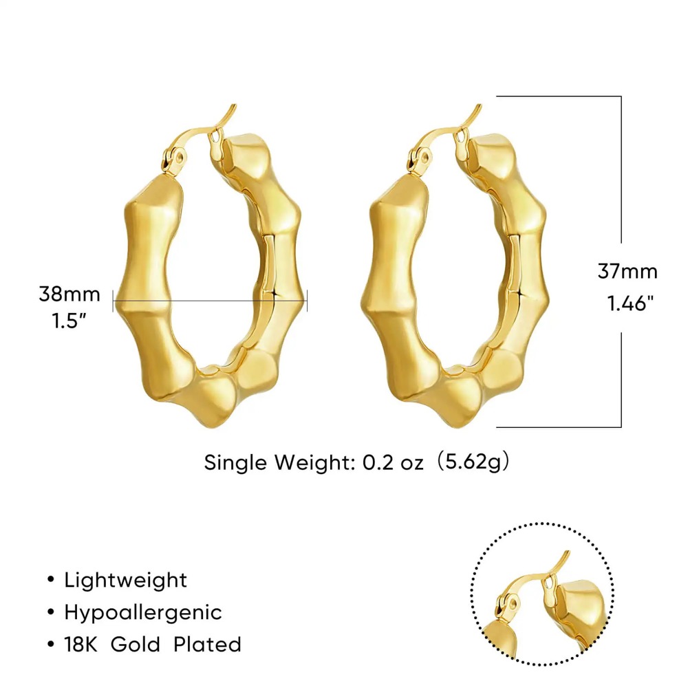 Gold Plated Hoop Earrings - Simple Elegance, Premium Style