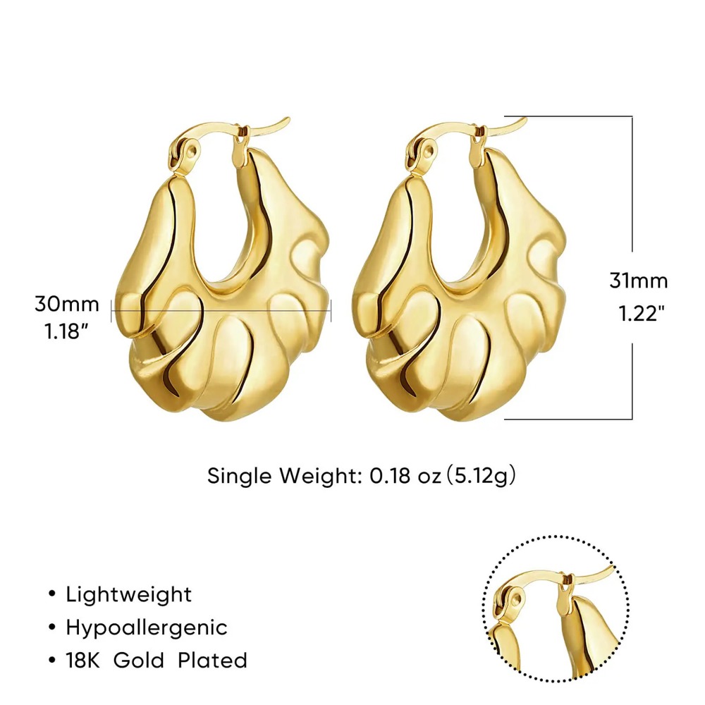 Gold Plated Hoop Earrings - Simple Elegance, Premium Style