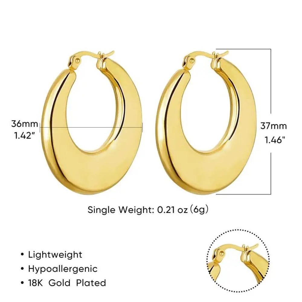 Gold Plated Hoop Earrings - Simple Elegance, Premium Style