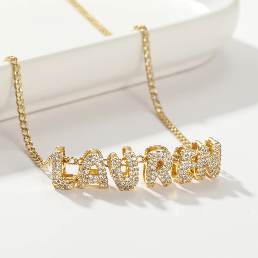 Personalized Bubble Letter Necklace - Trendy & Elegant