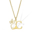 C Personalized Gold Floral Initial Necklace