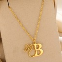  Personalized Gold Floral Initial Necklace