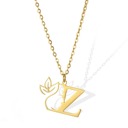 Z Personalized Gold Floral Initial Necklace