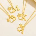  Personalized Gold Floral Initial Necklace