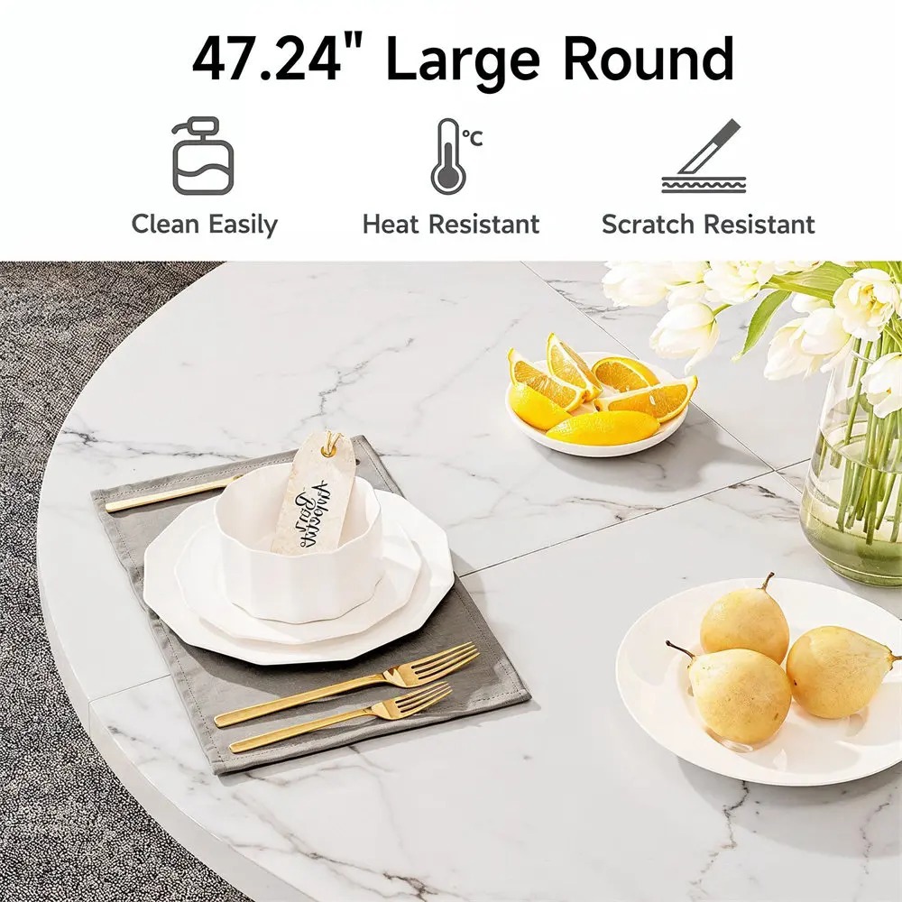 Round Marble Dining Table - Modern Style for Your Home