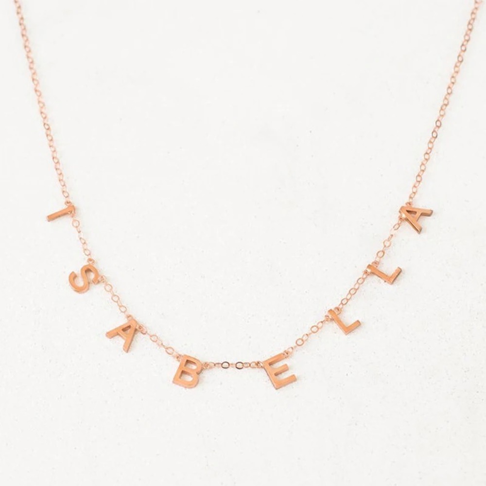 Custom Name Gold Necklace - Personalized Letter Chain